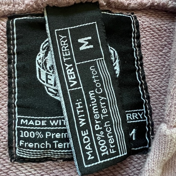 ALPHALETE WOMENS VERY TERRY HOODIE SIZE MEDIUM ROSE QUARTZ WASHED LOOK - Picture 5 of 12